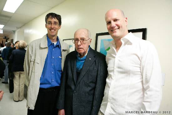 Author :Pinchuk Earl   Date : 06/07/2010 From left to right, Jacques Bélanger, art collector, Marcel Barbeau and Earl Pinchuk, coordinnator for Art for healing. The photography is a courtesy of Art for Healing Foundation