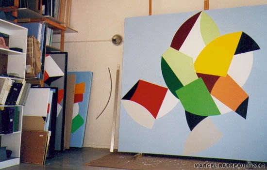  Auteur :Gauthier Ninon   Date : 01/10/2000 Vue de l'atelier de Marcel Barbeau, Bagnolet, automne 2000. Photo Ninon Gauthier. © Ninon Gauthier et ADAGP- PARIS pour Marcel Barbeau.